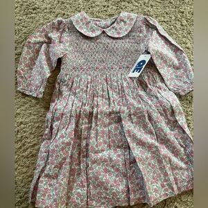 Floral Long-Sleeve Dress with Peter Pan Collar